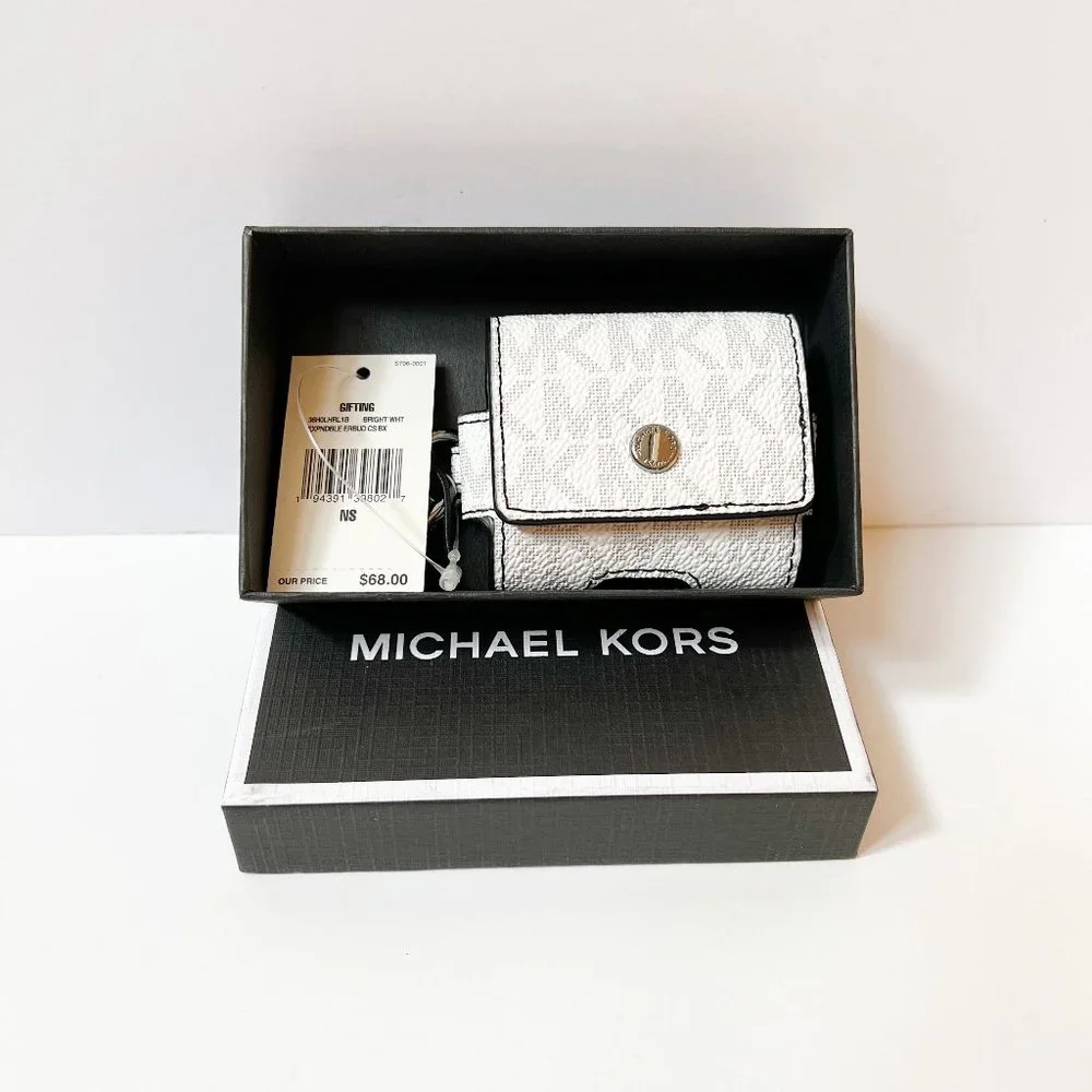 Michael Kors Gifting Expendable EARBUD Case MK Bright White